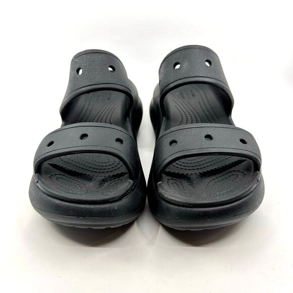 Crocs Unisex Black Clog Slip On Sandal Black M7 W9 Rubber Water Shoe Open Toe - Picture 2 of 6